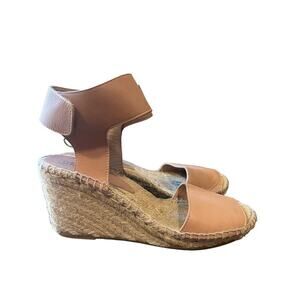 Vince Sophie Espadrille Leather Wedge Nude 8